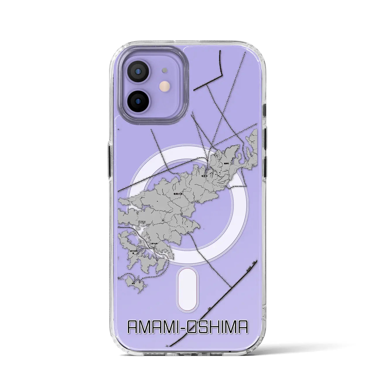 【奄美大島(鹿児島県)】地図柄iPhoneケース(MagSafeタイプ)