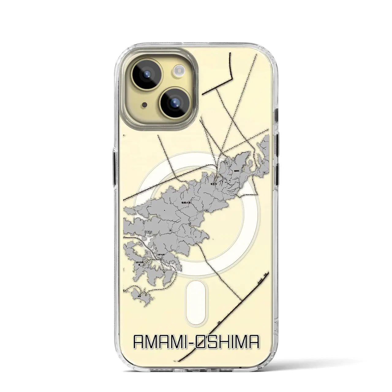 【奄美大島(鹿児島県)】地図柄iPhoneケース(MagSafeタイプ)