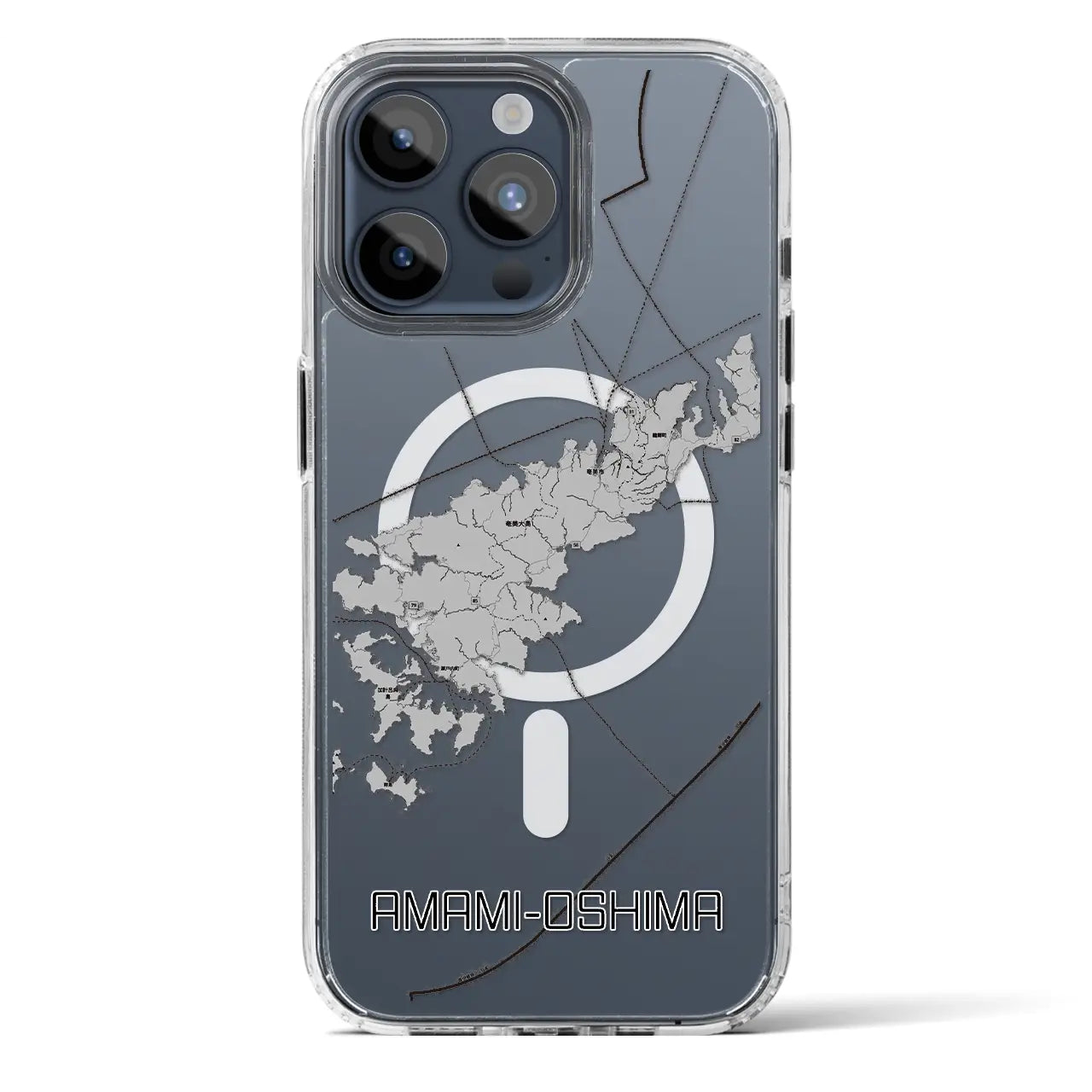 【奄美大島(鹿児島県)】地図柄iPhoneケース(MagSafeタイプ)