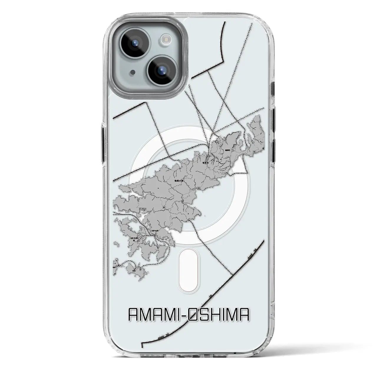 【奄美大島(鹿児島県)】地図柄iPhoneケース(MagSafeタイプ)