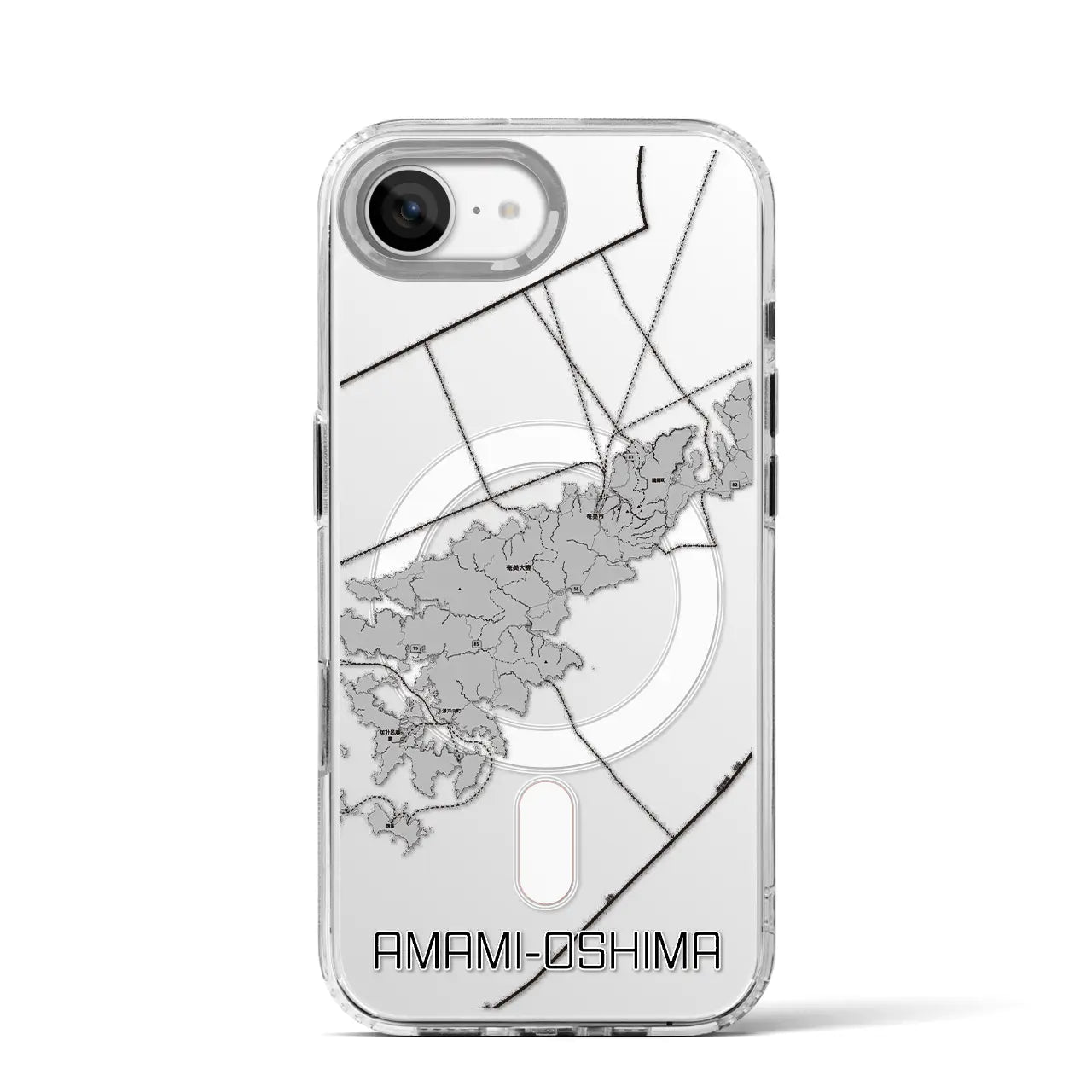【奄美大島(鹿児島県)】地図柄iPhoneケース(MagSafeタイプ)