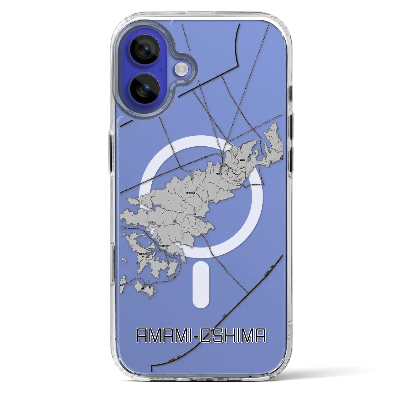 【奄美大島(鹿児島県)】地図柄iPhoneケース(MagSafeタイプ)