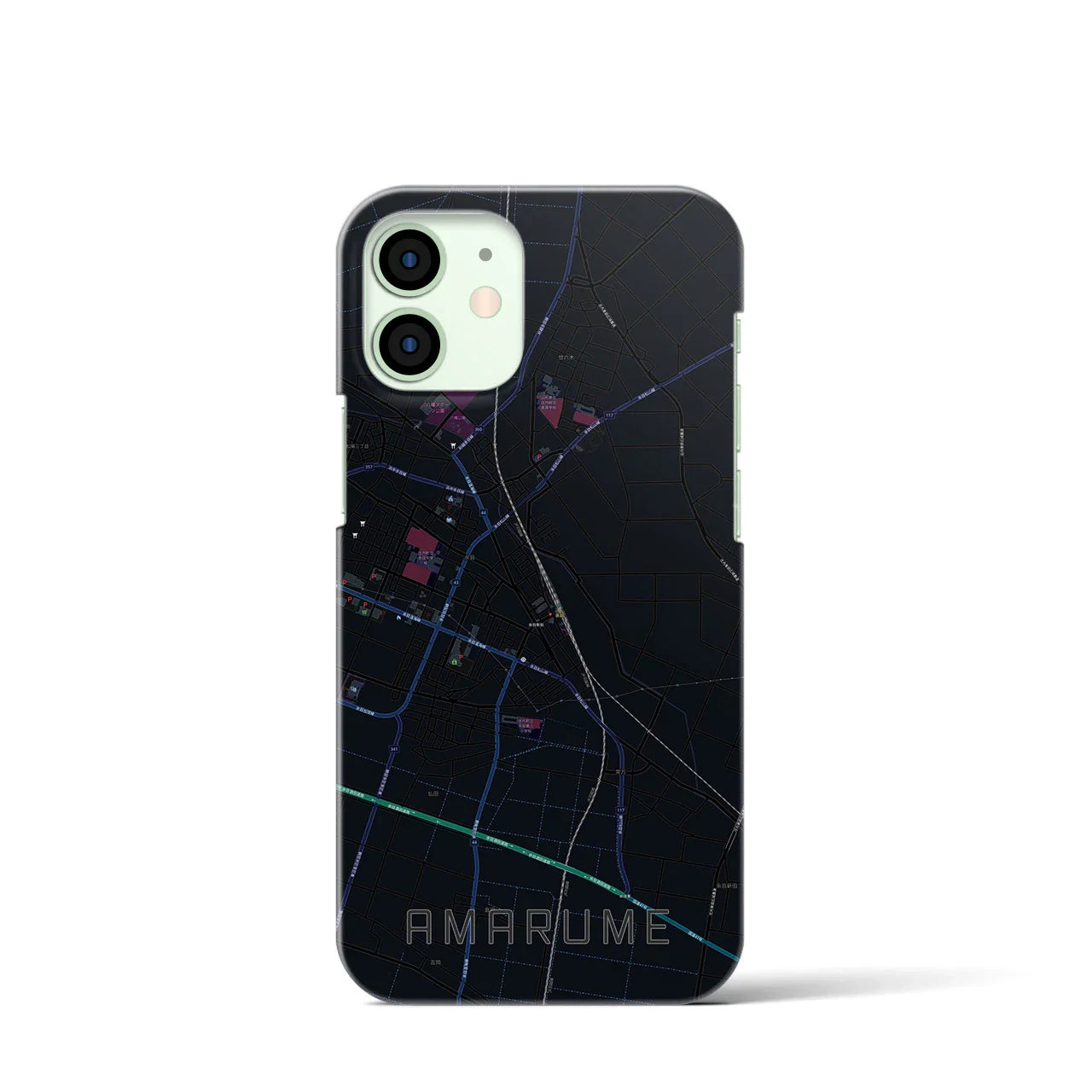 【余目(山形県)】地図柄iPhoneケース(バックカバータイプ)
