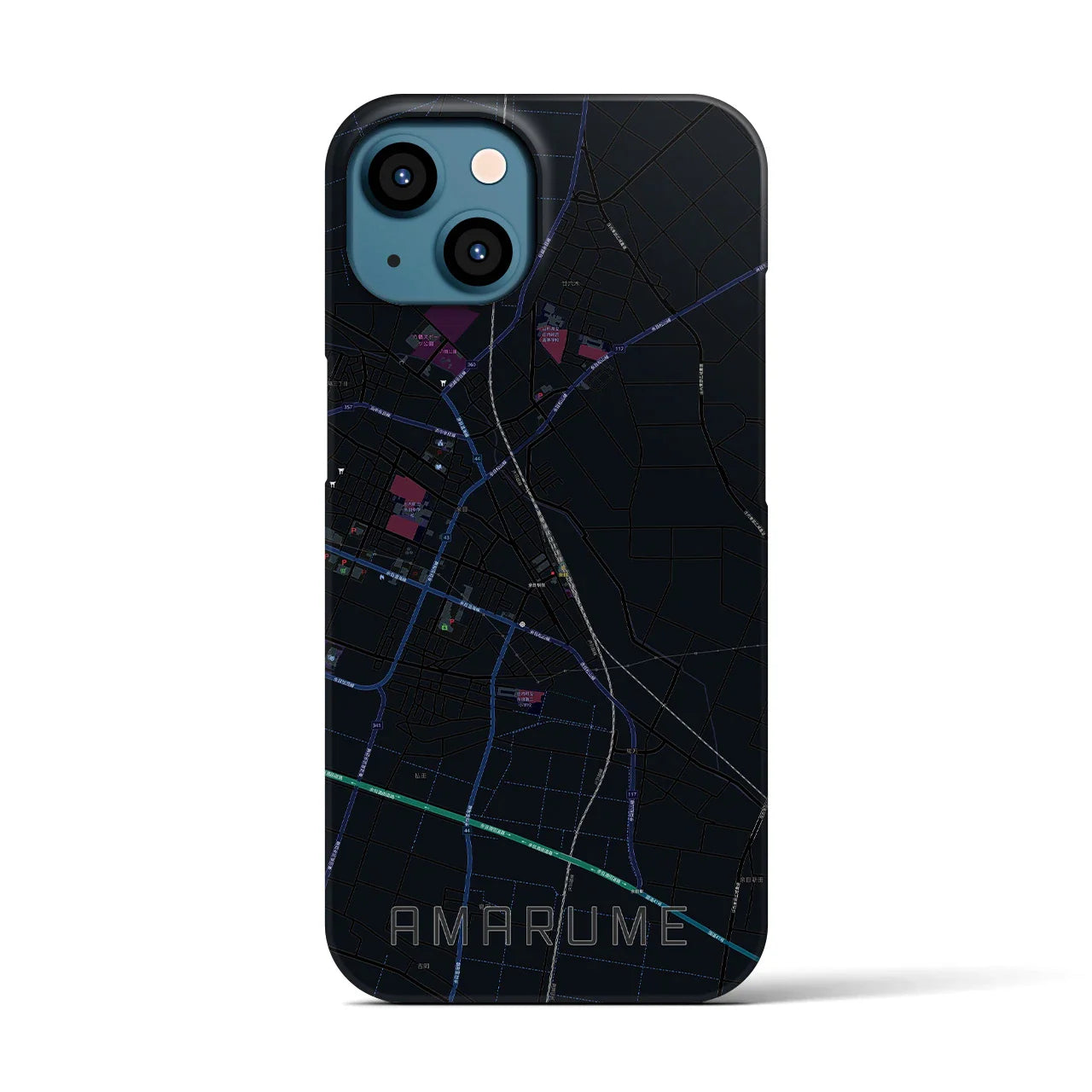 【余目(山形県)】地図柄iPhoneケース(バックカバータイプ)