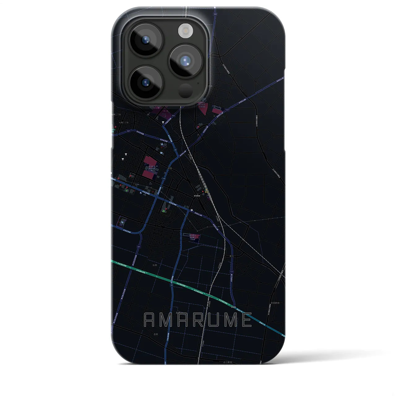 【余目(山形県)】地図柄iPhoneケース(バックカバータイプ)