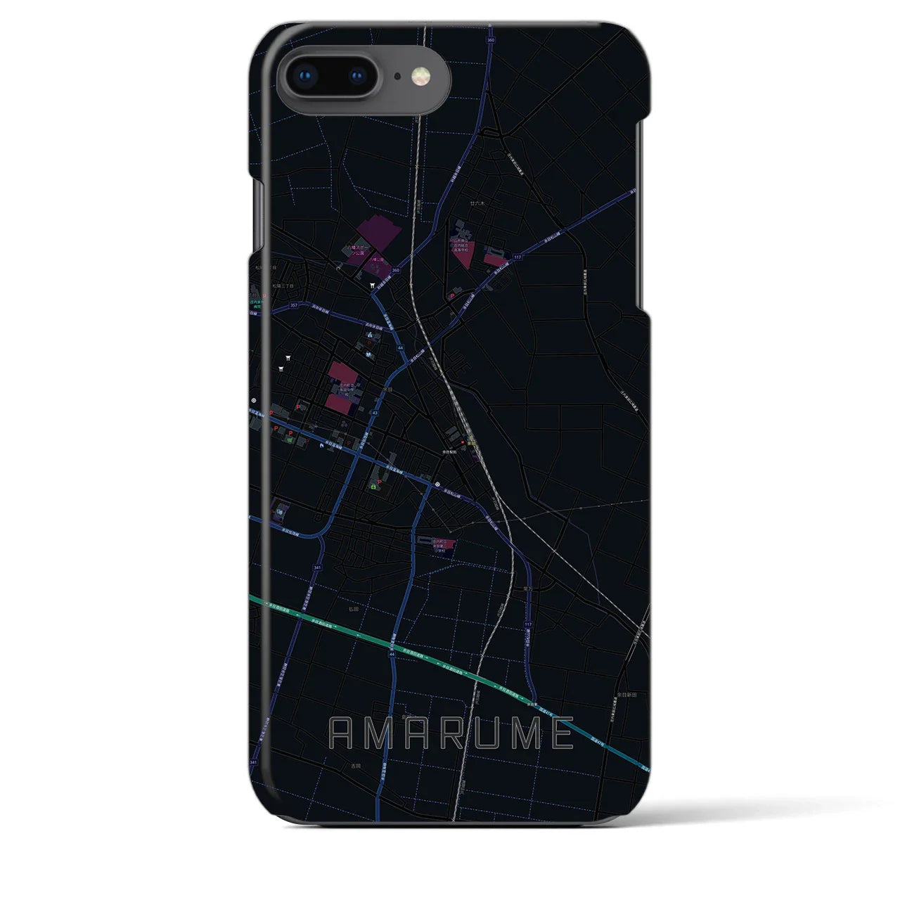 【余目(山形県)】地図柄iPhoneケース(バックカバータイプ)