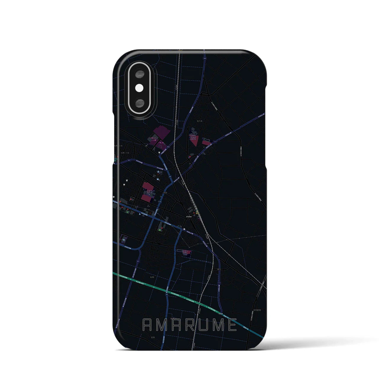 【余目(山形県)】地図柄iPhoneケース(バックカバータイプ)