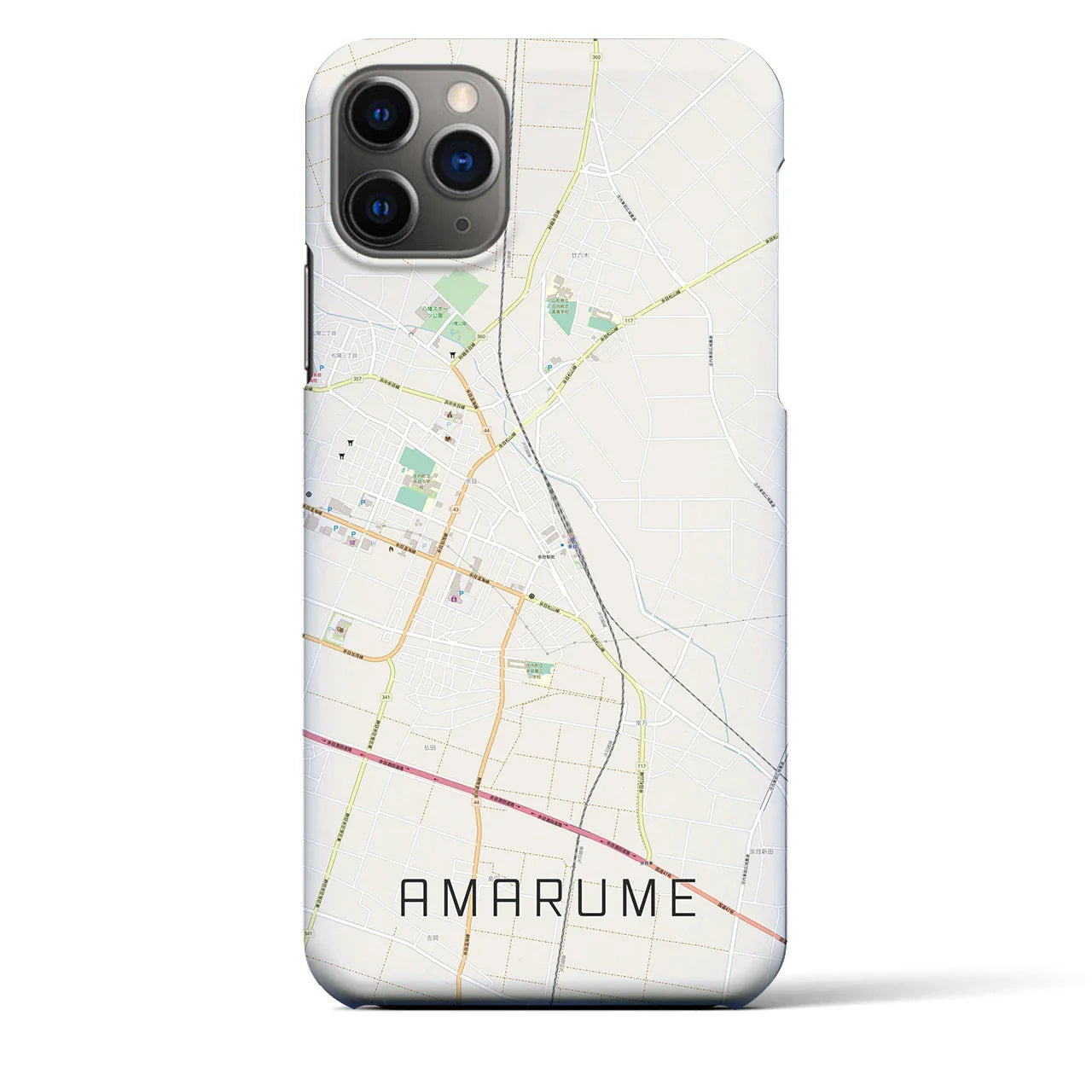 【余目(山形県)】地図柄iPhoneケース(バックカバータイプ)