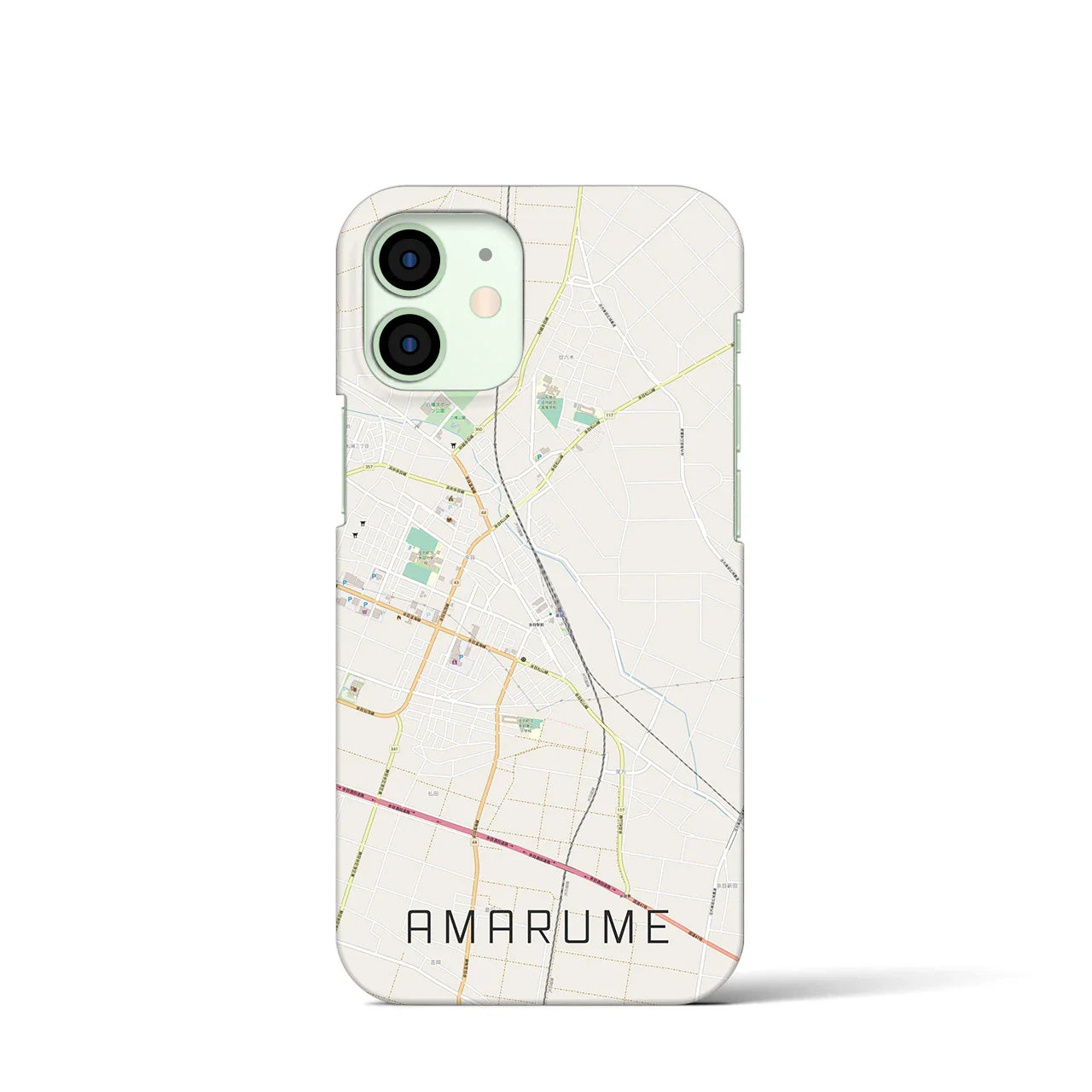 【余目(山形県)】地図柄iPhoneケース(バックカバータイプ)