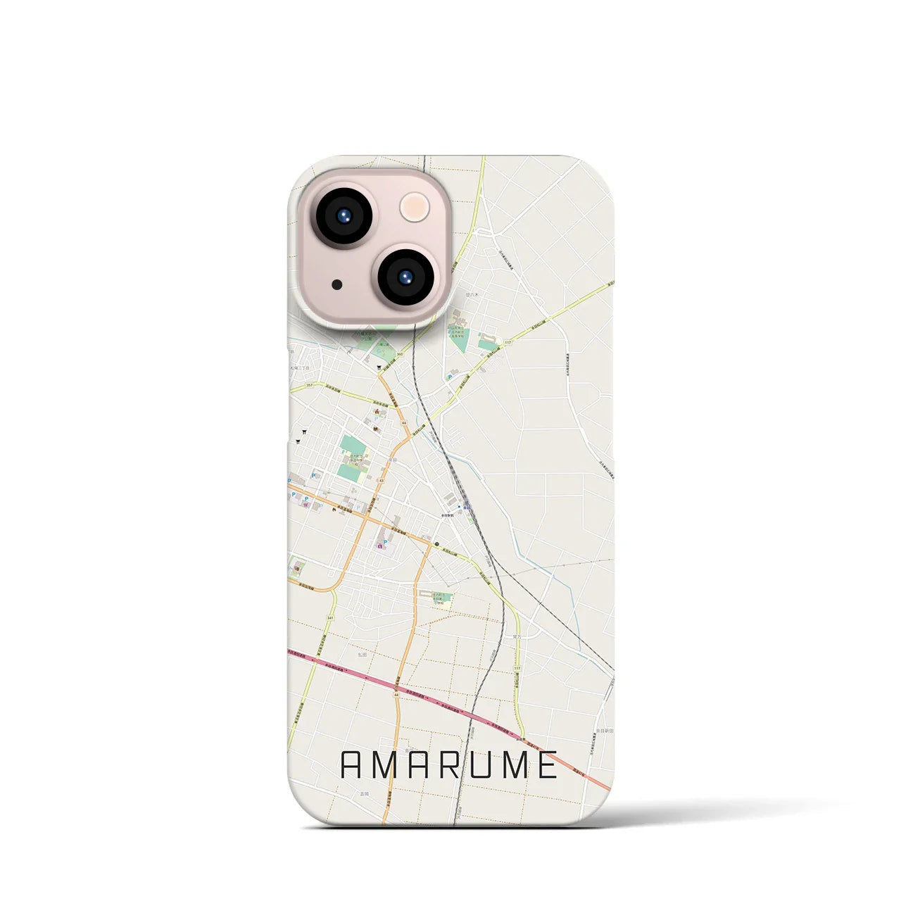 【余目(山形県)】地図柄iPhoneケース(バックカバータイプ)