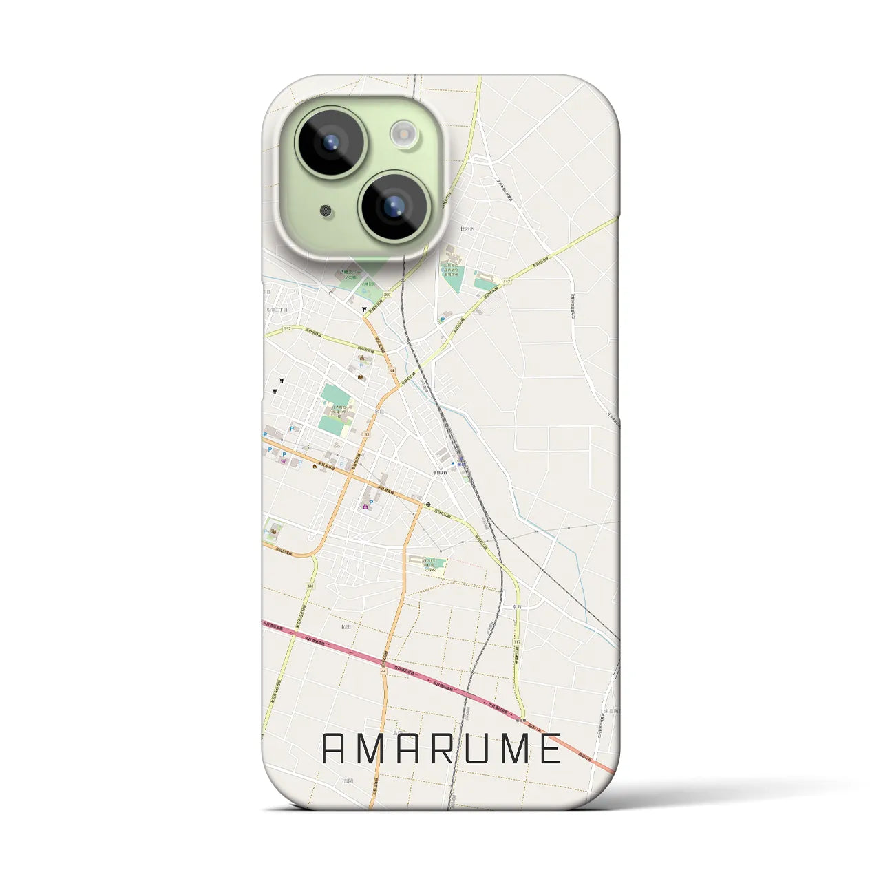 【余目(山形県)】地図柄iPhoneケース(バックカバータイプ)