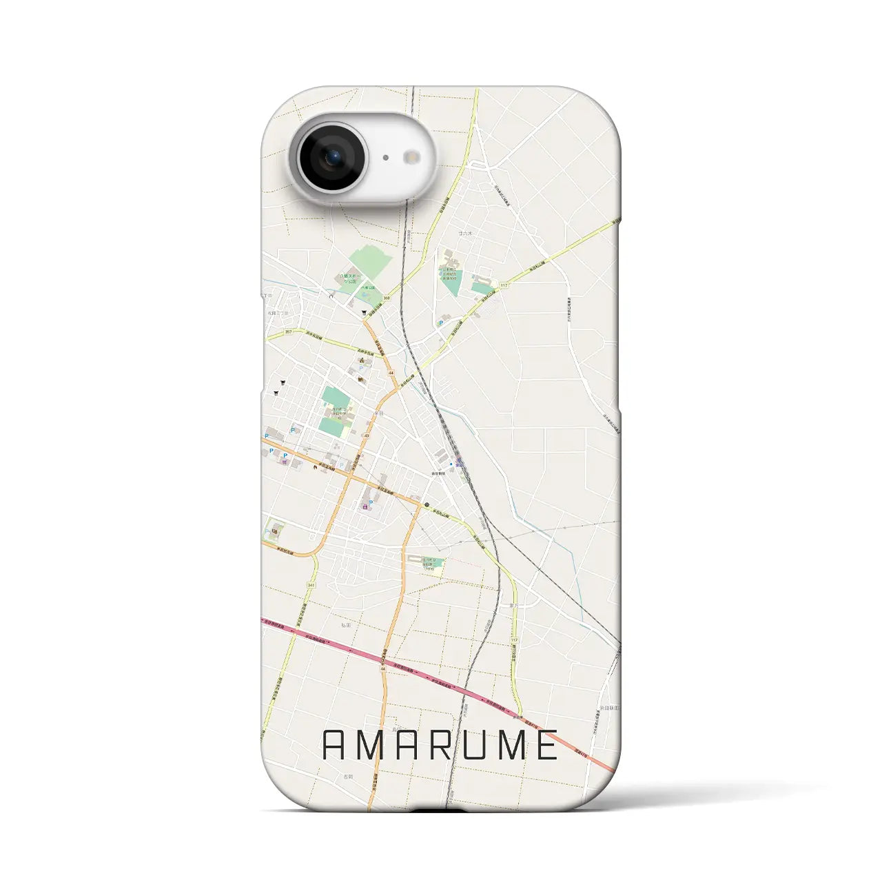 【余目(山形県)】地図柄iPhoneケース(バックカバータイプ)