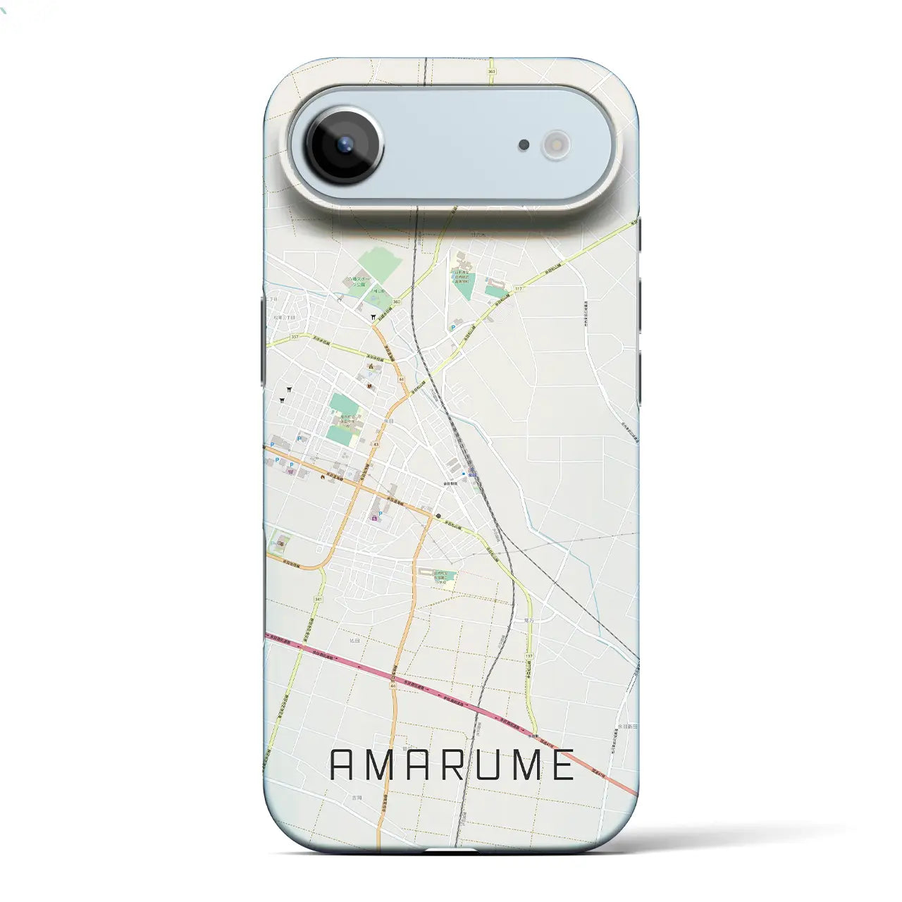 【余目(山形県)】地図柄iPhoneケース(バックカバータイプ)