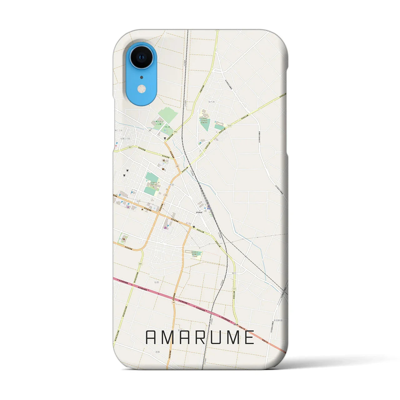 【余目(山形県)】地図柄iPhoneケース(バックカバータイプ)