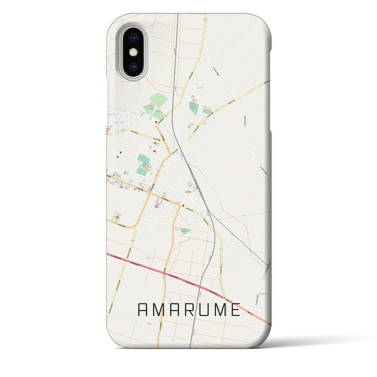 【余目(山形県)】地図柄iPhoneケース(バックカバータイプ)