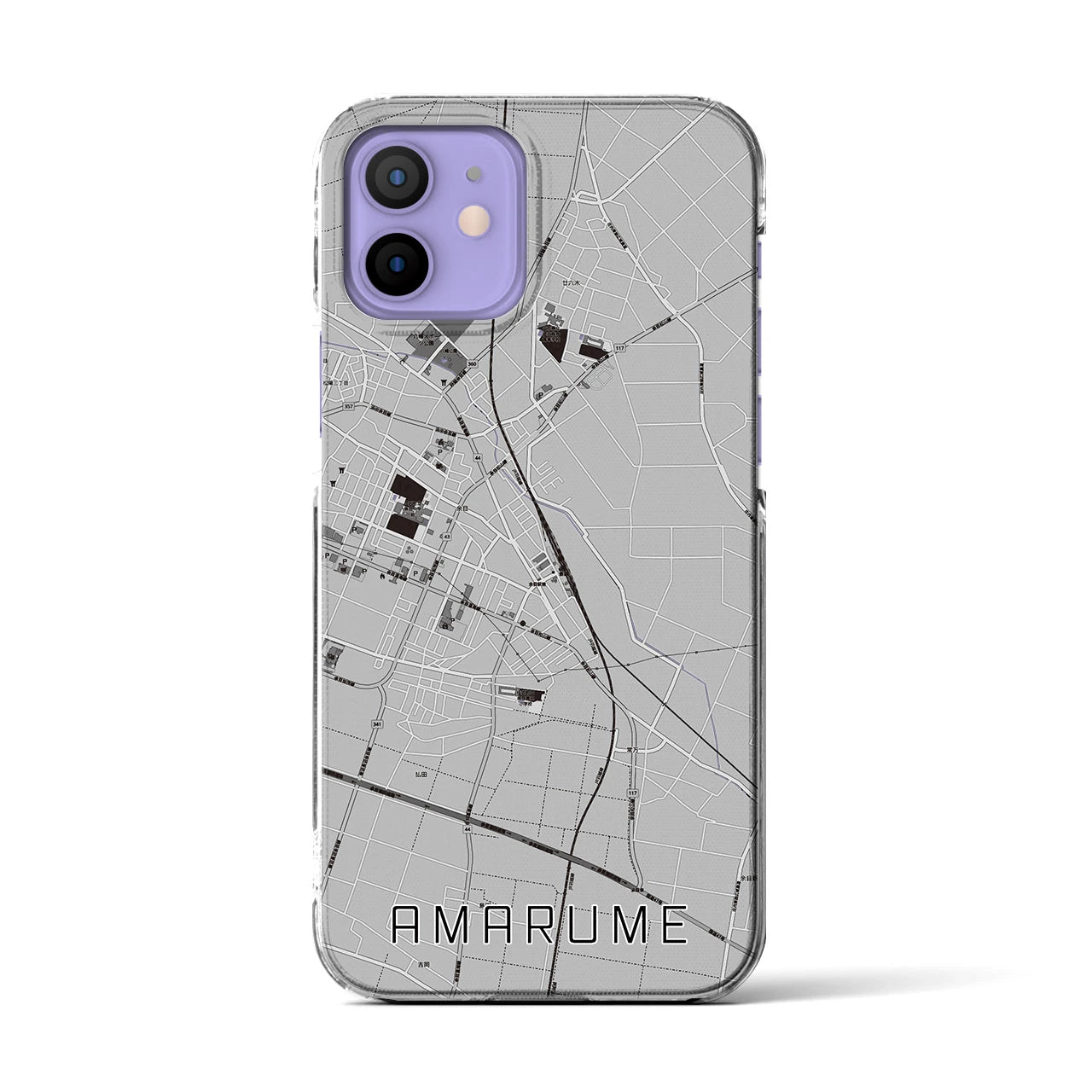 【余目(山形県)】地図柄iPhoneケース(クリアタイプ)