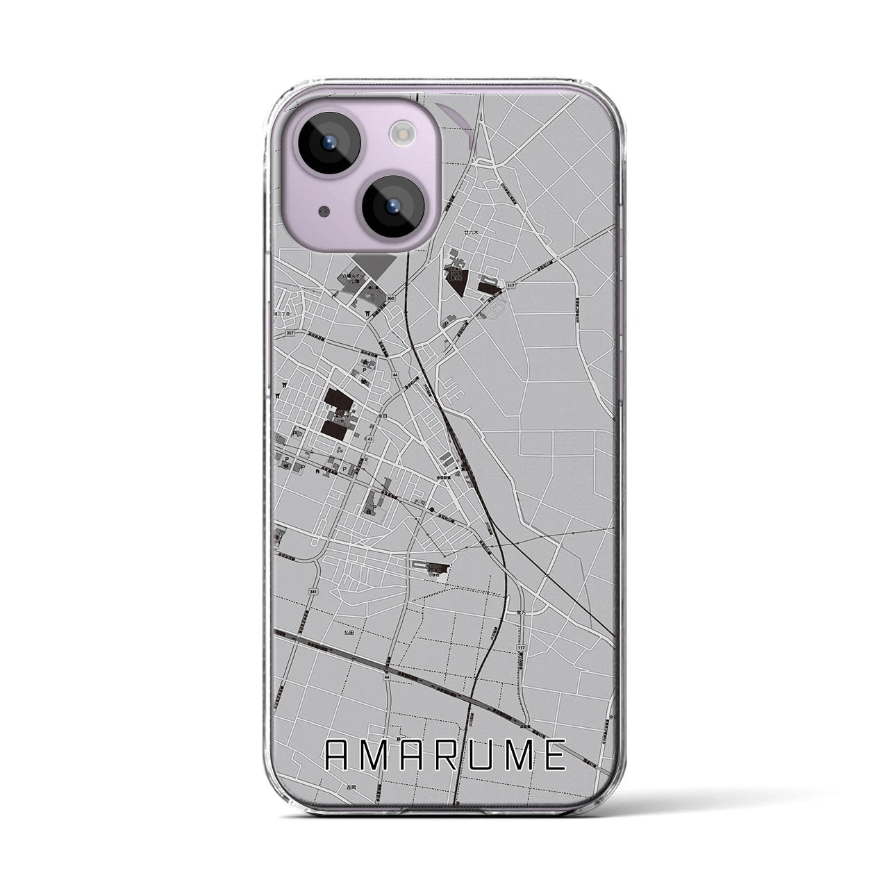 【余目(山形県)】地図柄iPhoneケース(クリアタイプ)