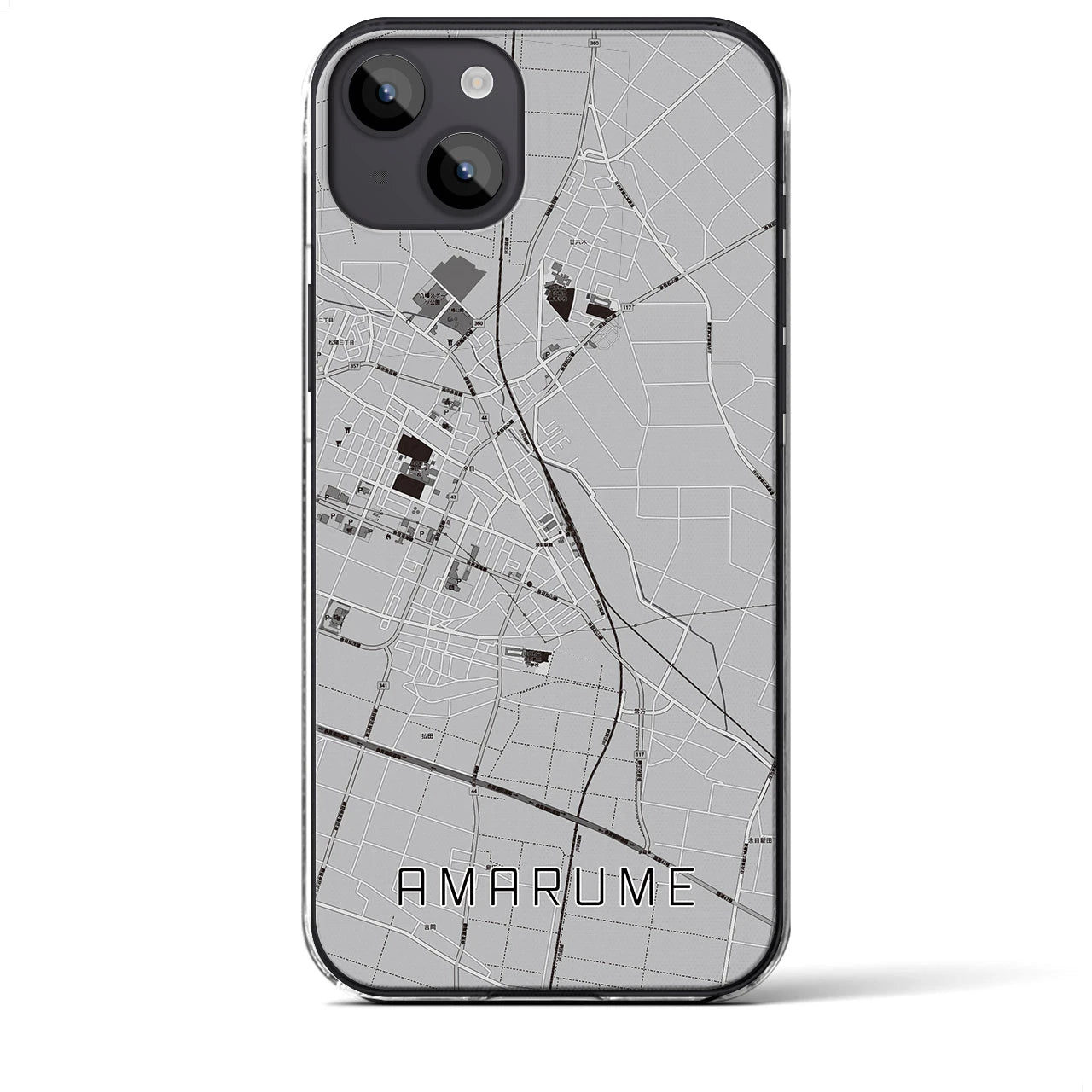 【余目(山形県)】地図柄iPhoneケース(クリアタイプ)