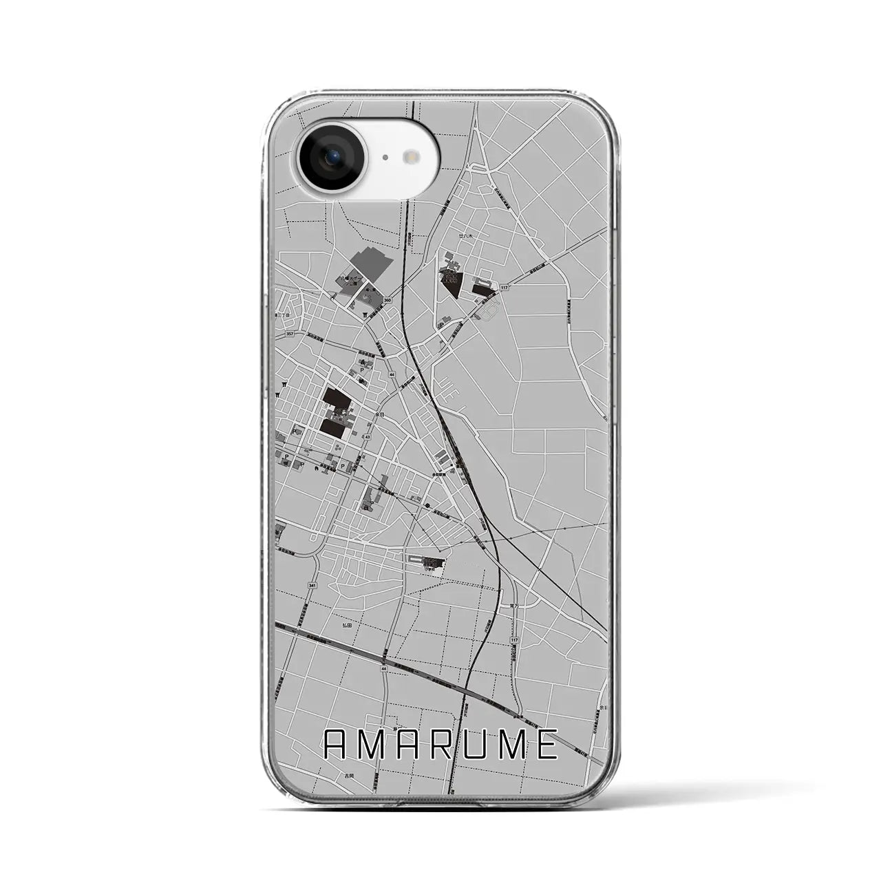 【余目(山形県)】地図柄iPhoneケース(クリアタイプ)