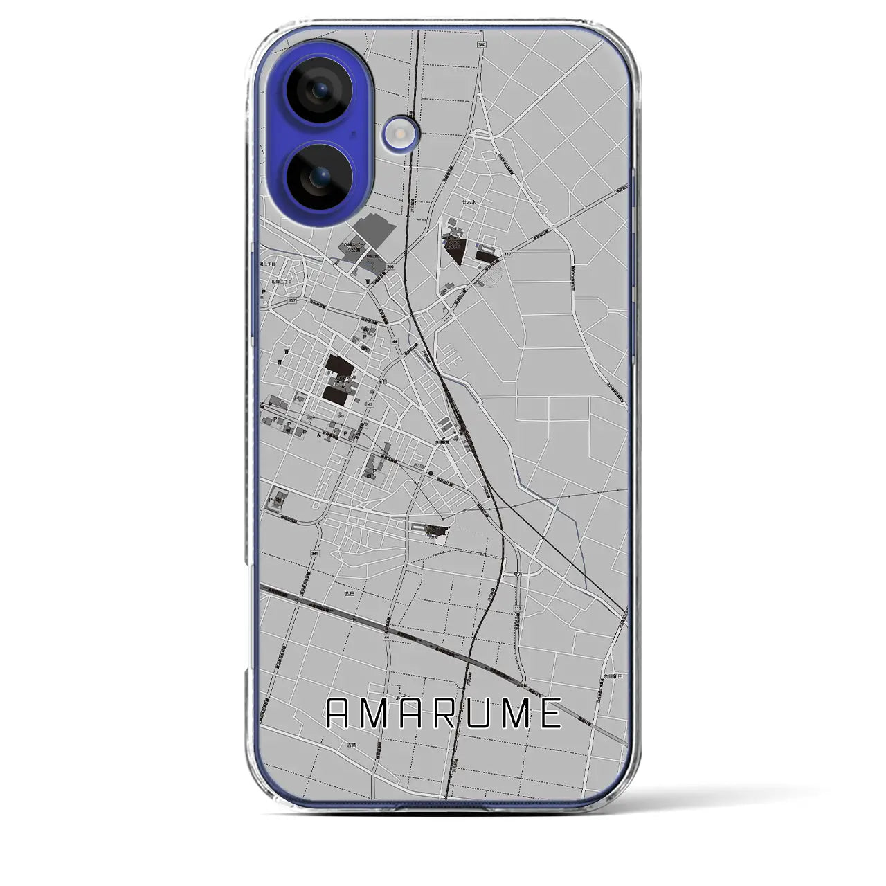 【余目(山形県)】地図柄iPhoneケース(クリアタイプ)