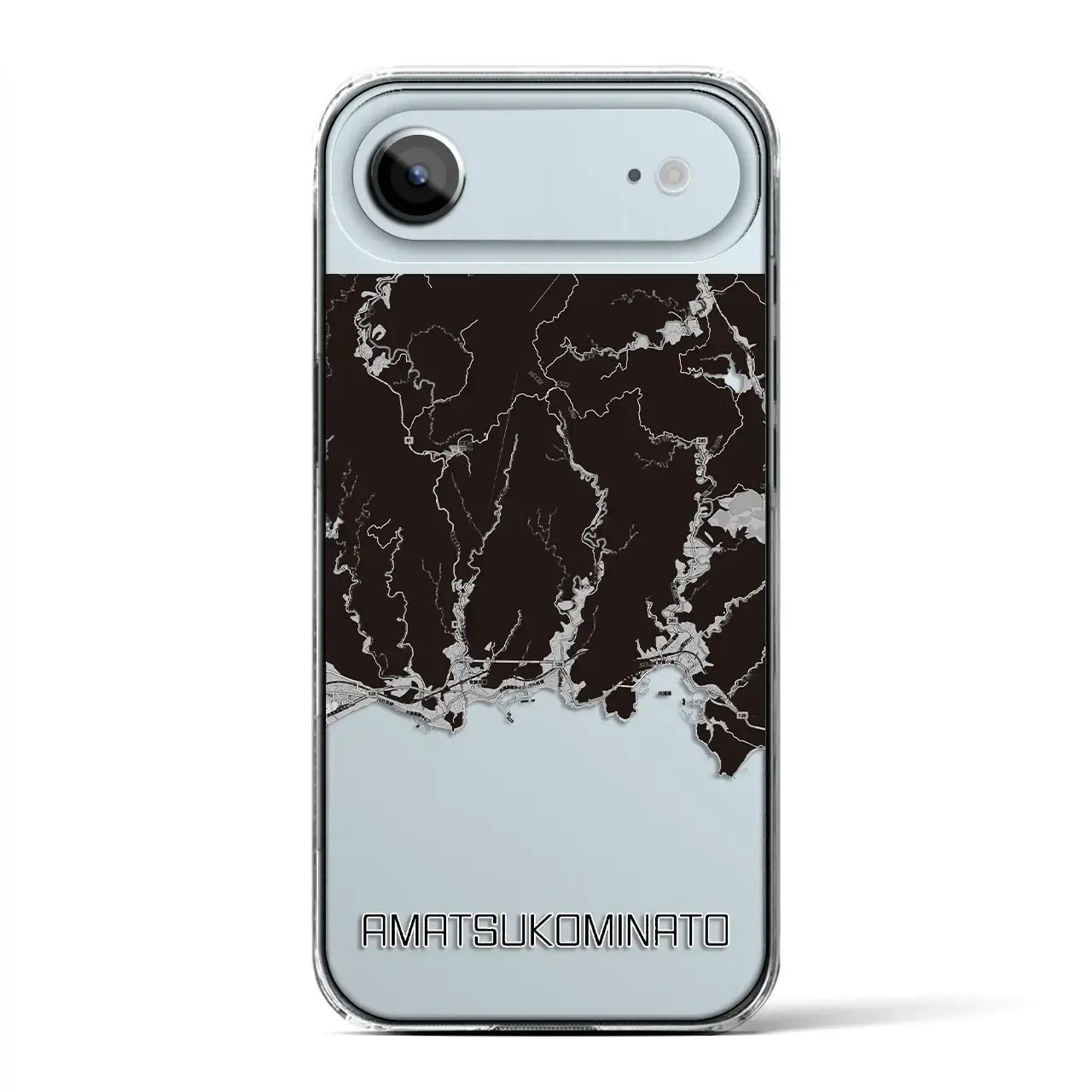 【天津小湊(千葉県)】地図柄iPhoneケース(クリアタイプ)モノトーン・iPhone 17 Pro Max 用