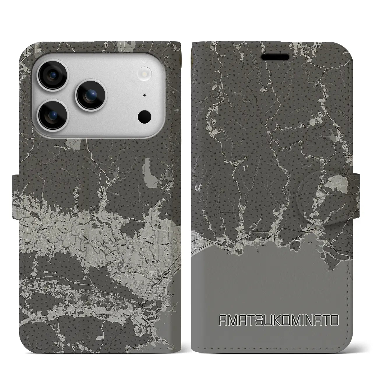 【天津小湊(千葉県)】地図柄iPhoneケース(手帳タイプ)