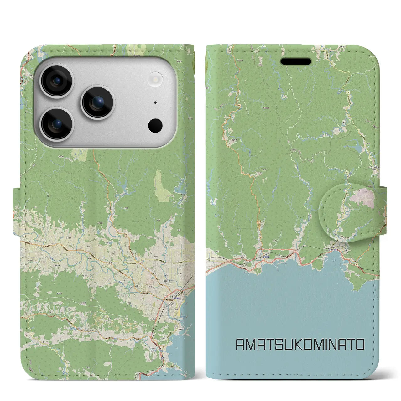 【天津小湊(千葉県)】地図柄iPhoneケース(手帳タイプ)