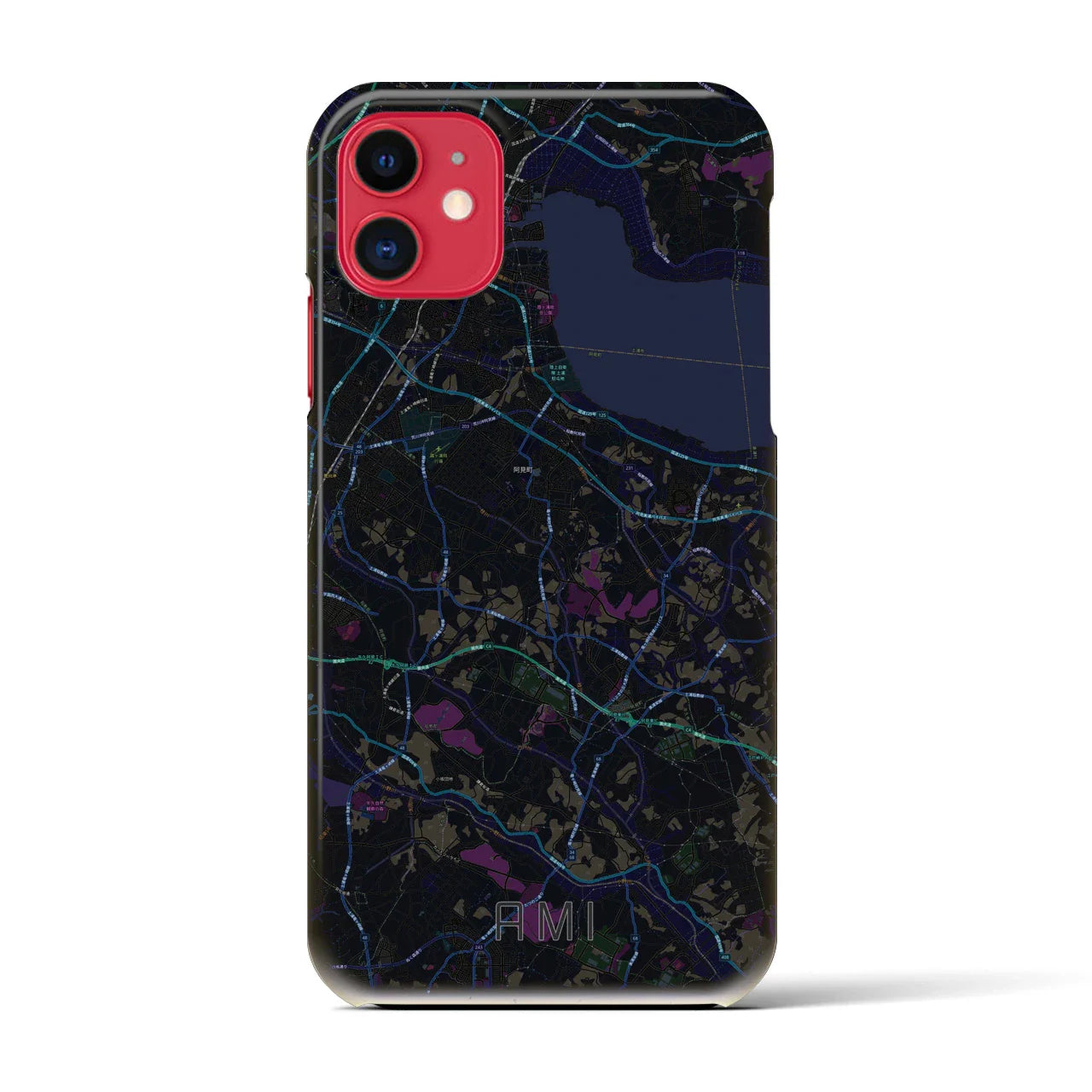 【阿見(茨城県)】地図柄iPhoneケース(バックカバータイプ)