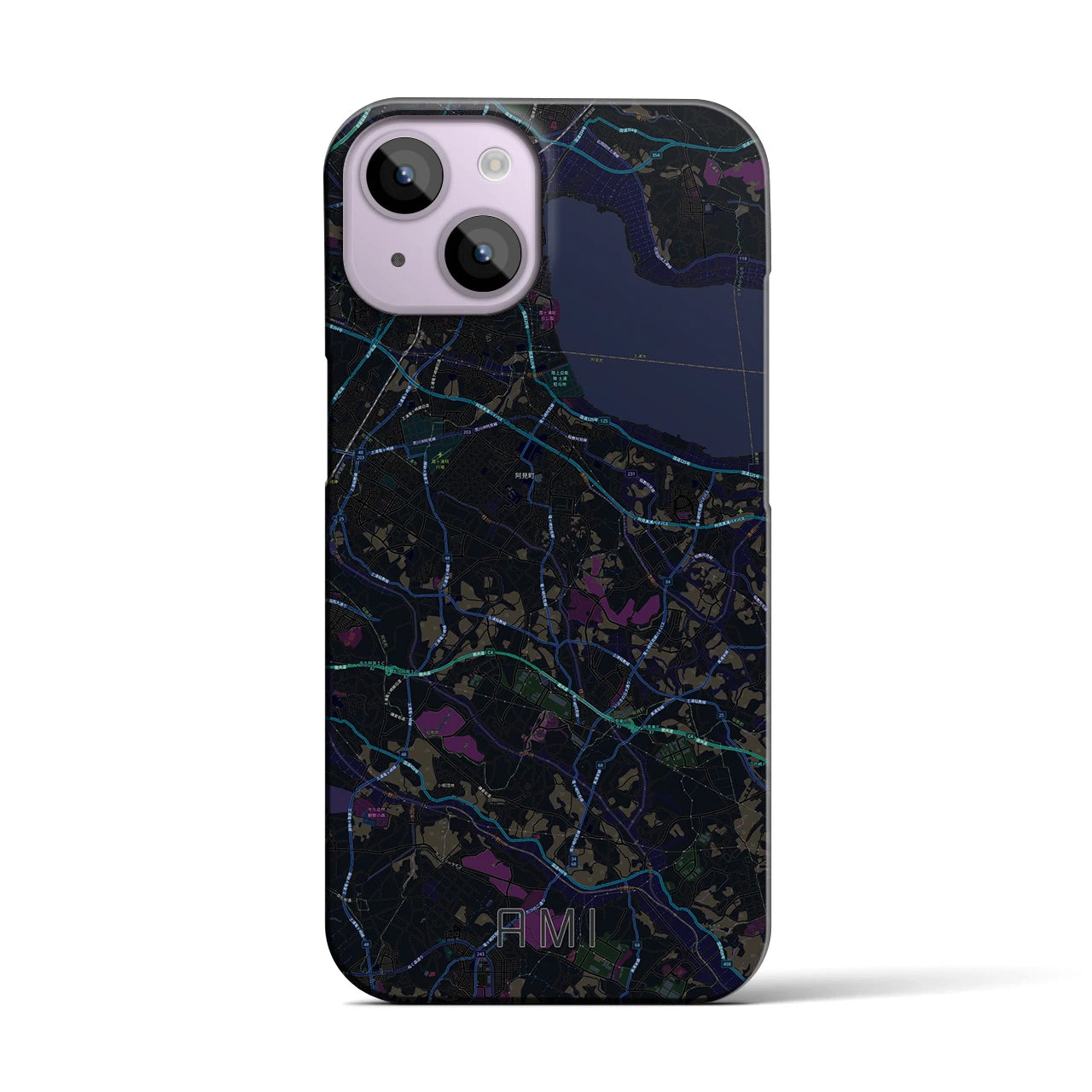 【阿見(茨城県)】地図柄iPhoneケース(バックカバータイプ)