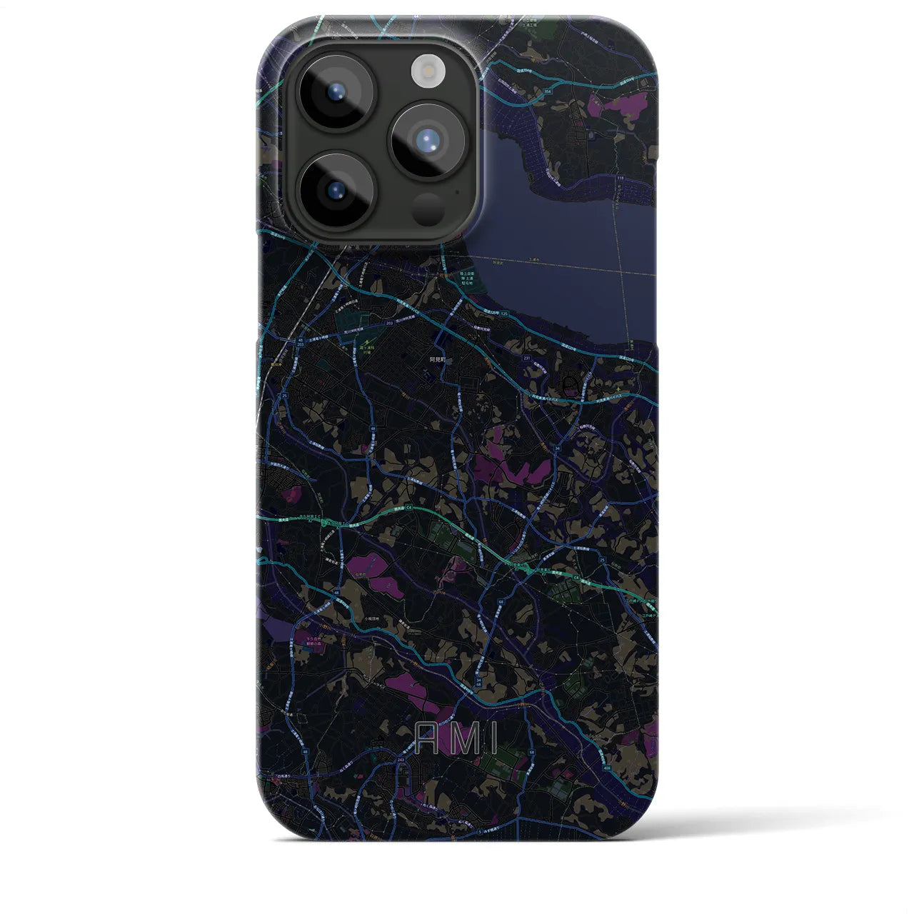 【阿見(茨城県)】地図柄iPhoneケース(バックカバータイプ)