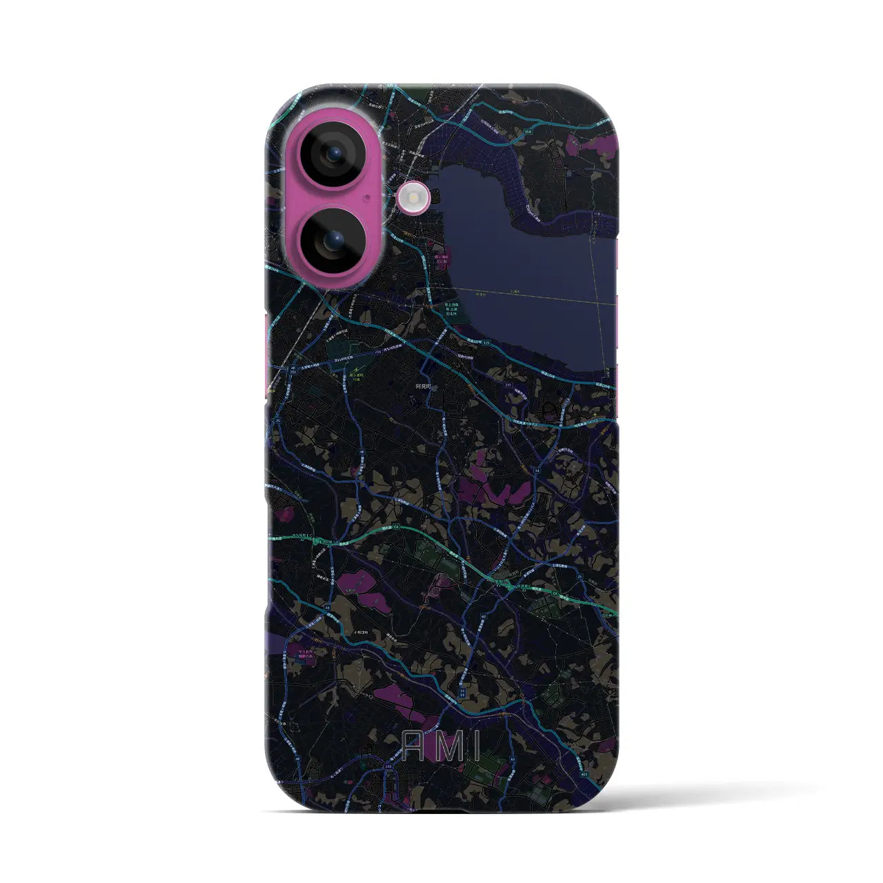 【阿見(茨城県)】地図柄iPhoneケース(バックカバータイプ)