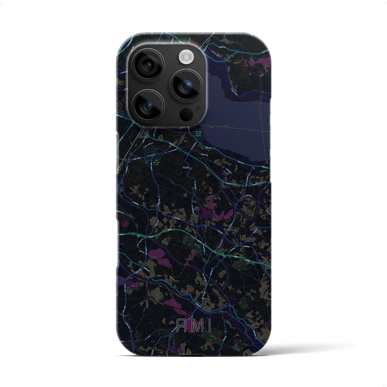 【阿見(茨城県)】地図柄iPhoneケース(バックカバータイプ)