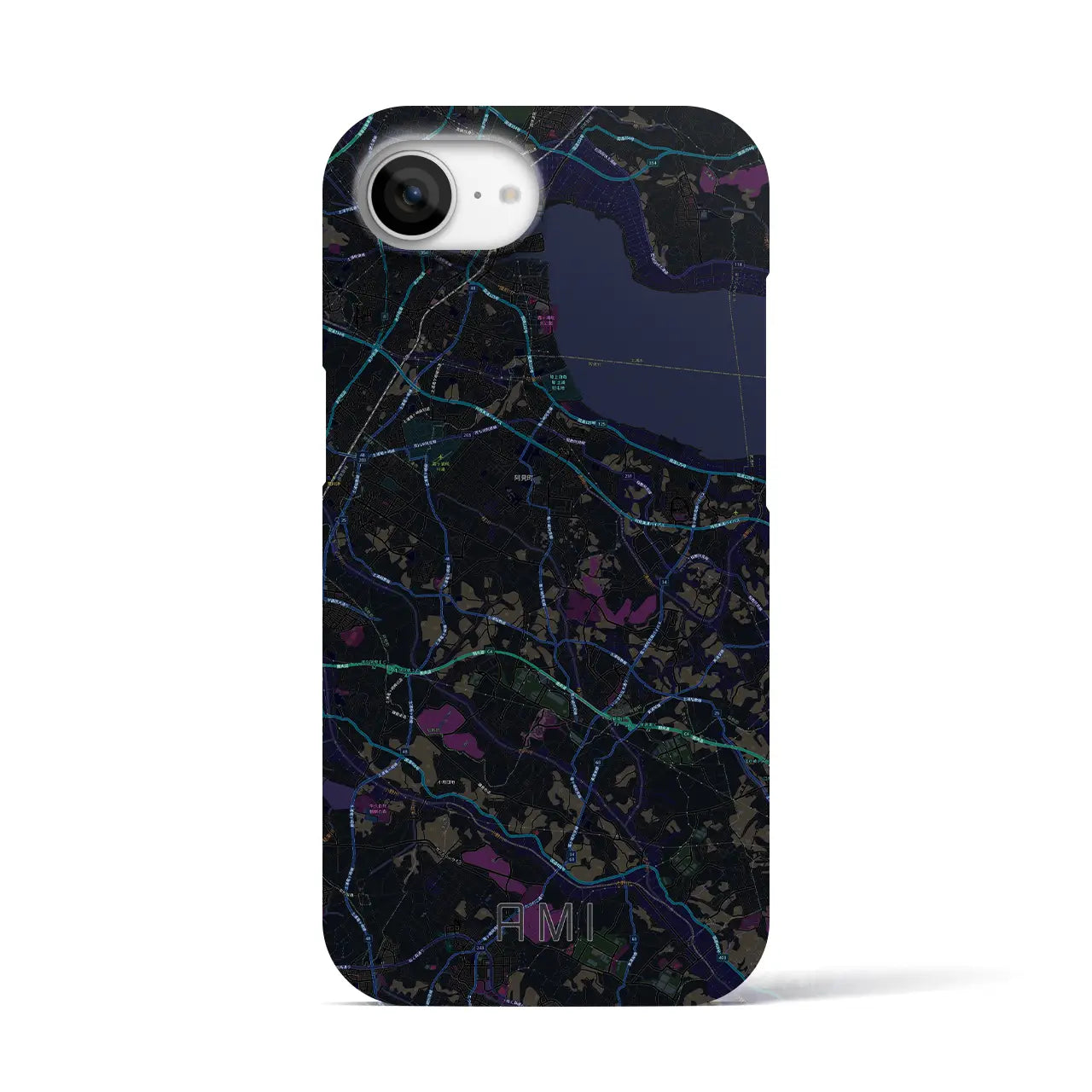 【阿見(茨城県)】地図柄iPhoneケース(バックカバータイプ)
