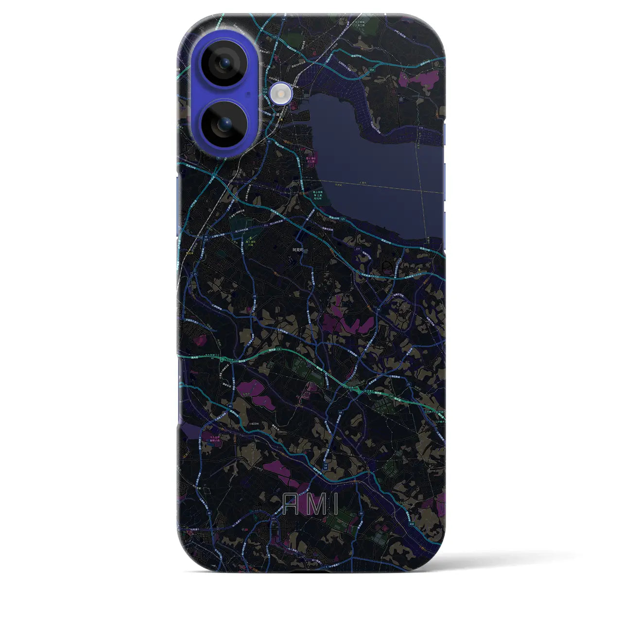 【阿見(茨城県)】地図柄iPhoneケース(バックカバータイプ)