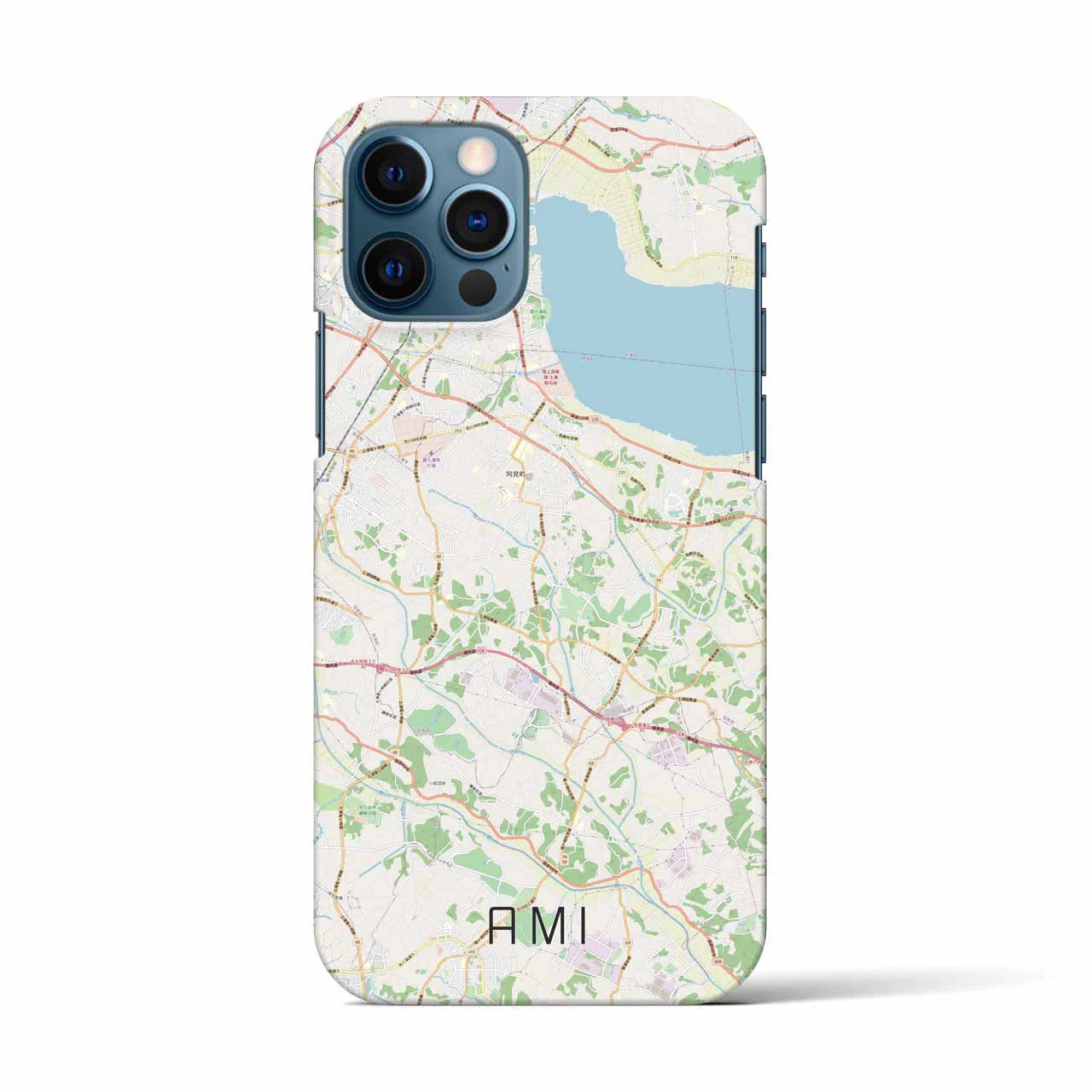 【阿見(茨城県)】地図柄iPhoneケース(バックカバータイプ)