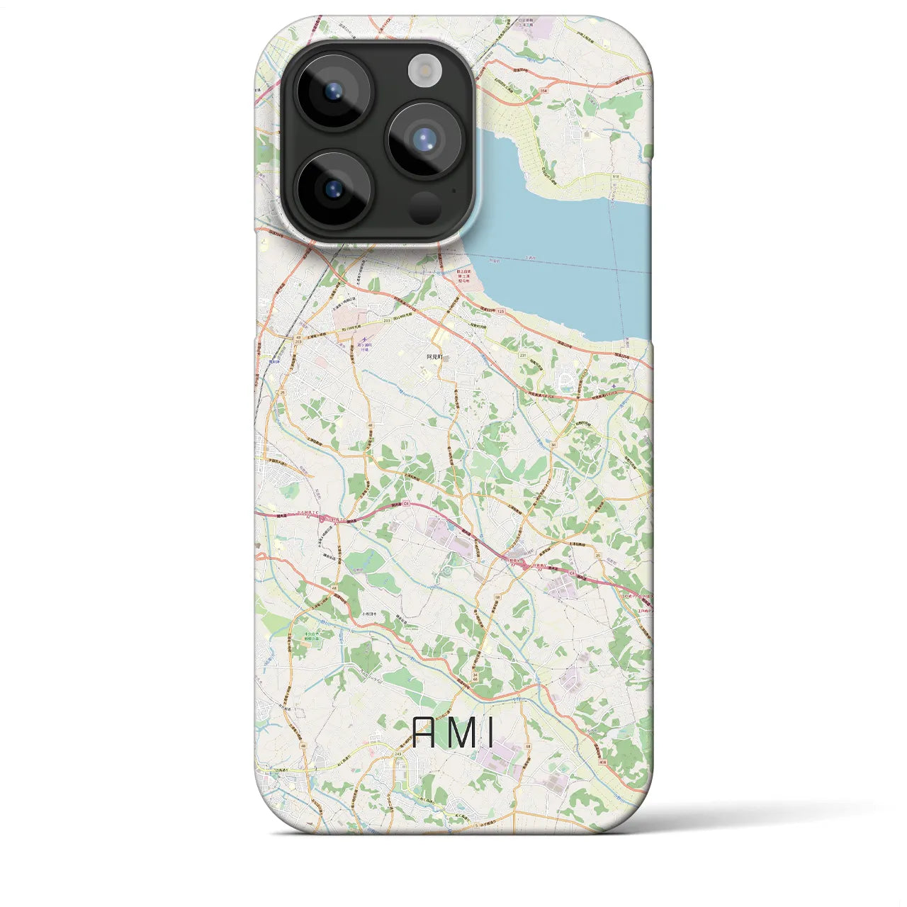 【阿見(茨城県)】地図柄iPhoneケース(バックカバータイプ)