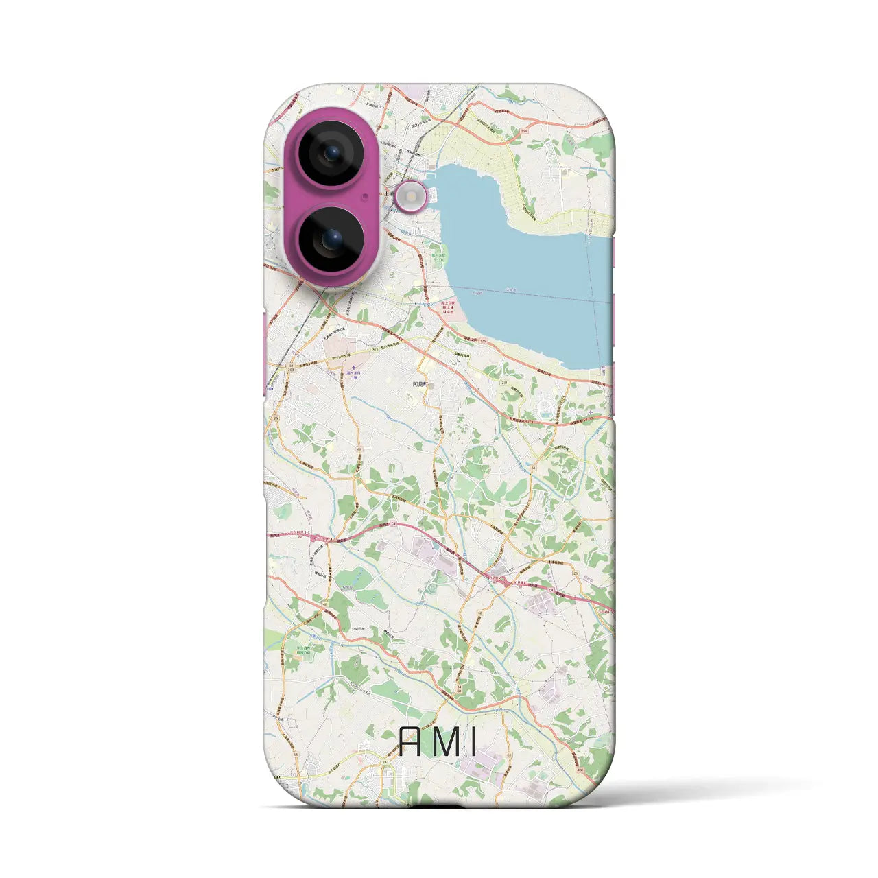 【阿見(茨城県)】地図柄iPhoneケース(バックカバータイプ)