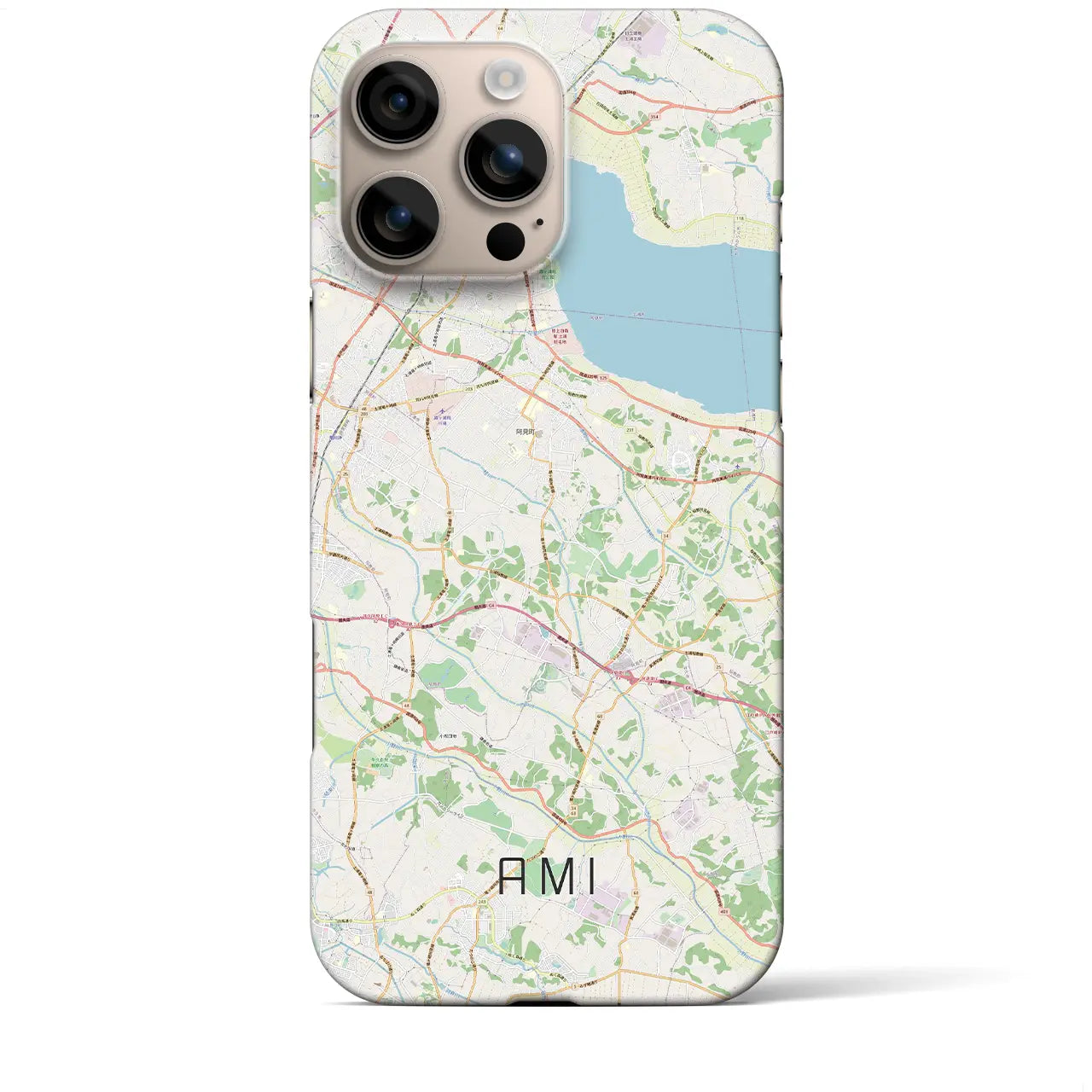 【阿見(茨城県)】地図柄iPhoneケース(バックカバータイプ)