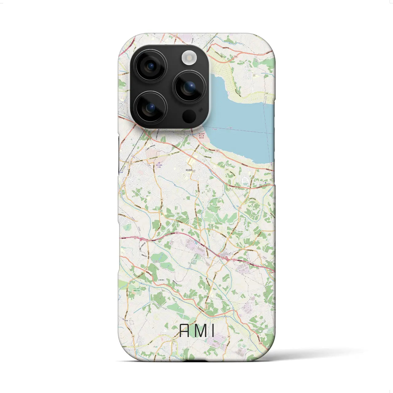 【阿見(茨城県)】地図柄iPhoneケース(バックカバータイプ)