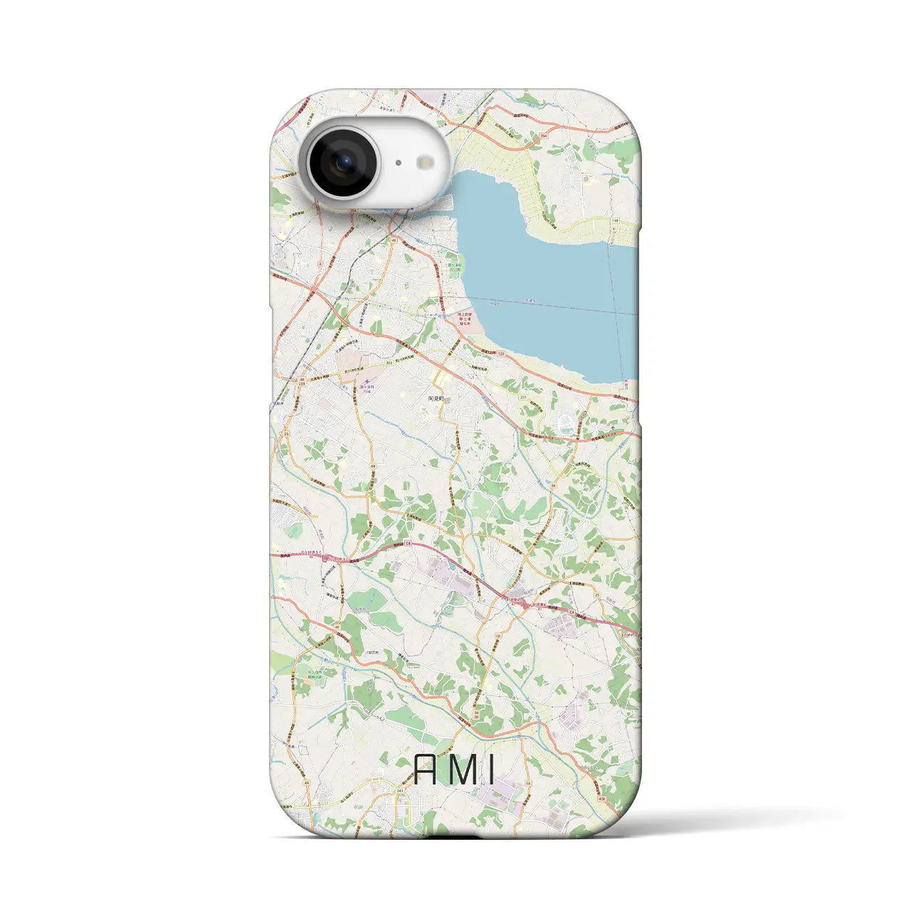 【阿見(茨城県)】地図柄iPhoneケース(バックカバータイプ)