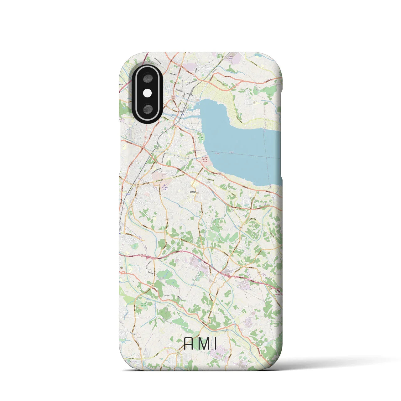 【阿見(茨城県)】地図柄iPhoneケース(バックカバータイプ)