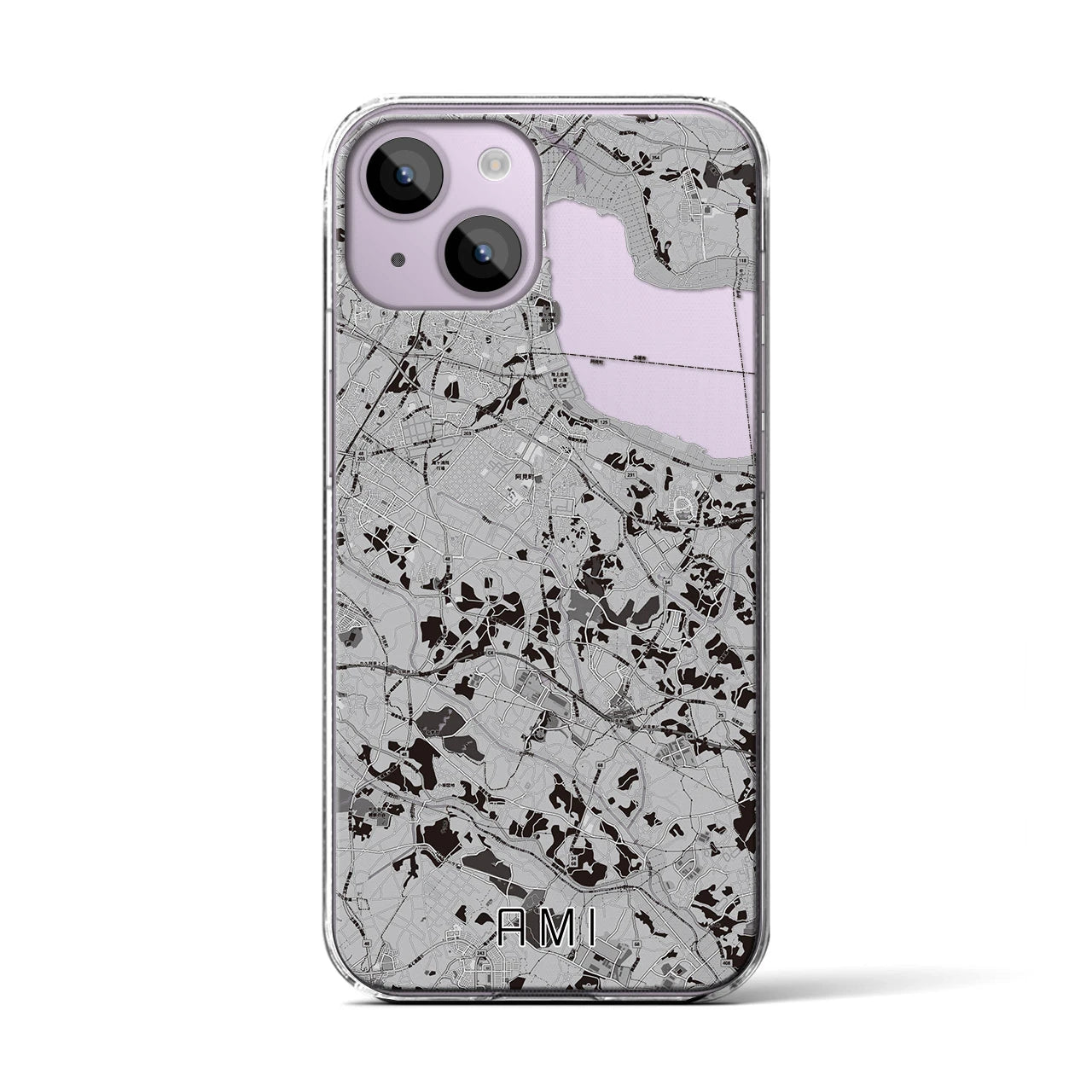 【阿見(茨城県)】地図柄iPhoneケース(クリアタイプ)