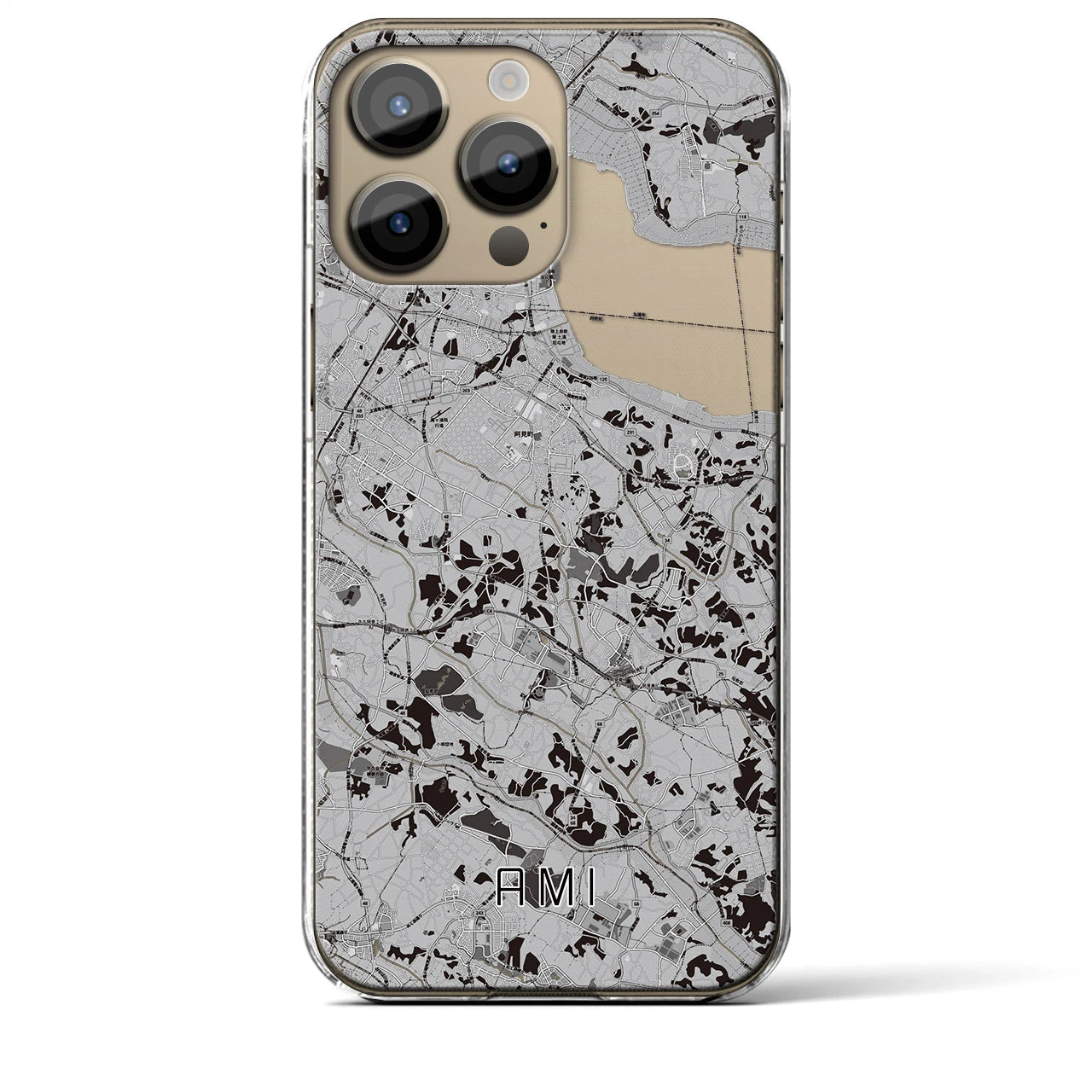 【阿見(茨城県)】地図柄iPhoneケース(クリアタイプ)