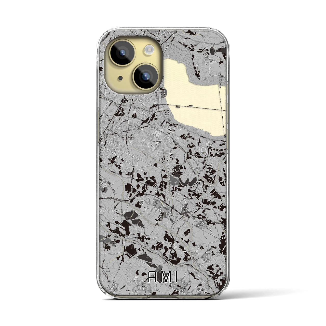 【阿見(茨城県)】地図柄iPhoneケース(クリアタイプ)