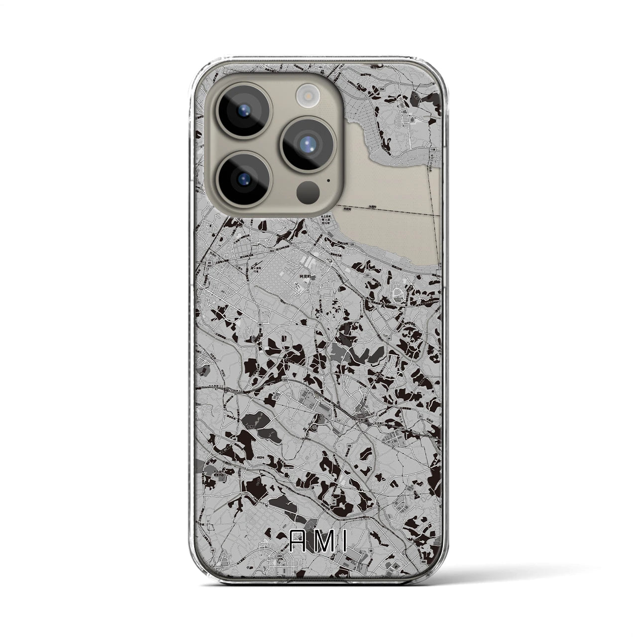 【阿見(茨城県)】地図柄iPhoneケース(クリアタイプ)