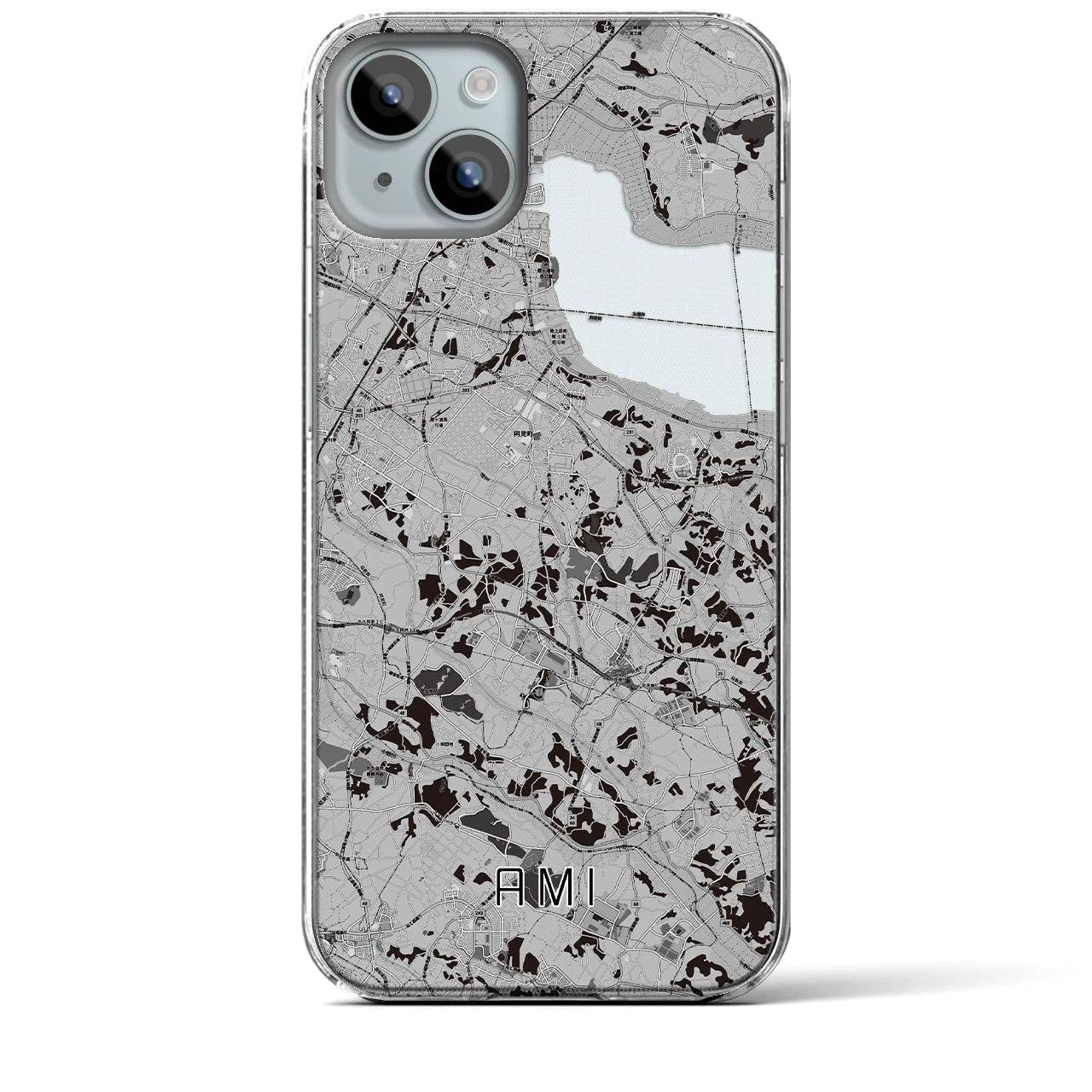 【阿見(茨城県)】地図柄iPhoneケース(クリアタイプ)