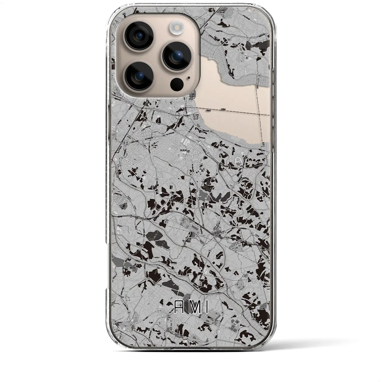 【阿見(茨城県)】地図柄iPhoneケース(クリアタイプ)