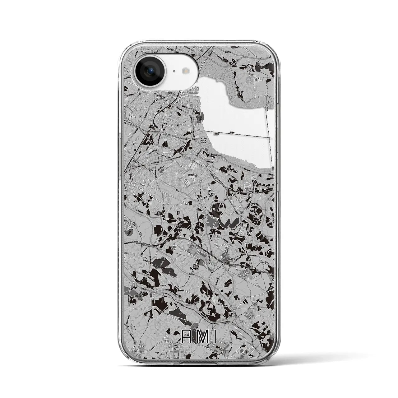 【阿見(茨城県)】地図柄iPhoneケース(クリアタイプ)