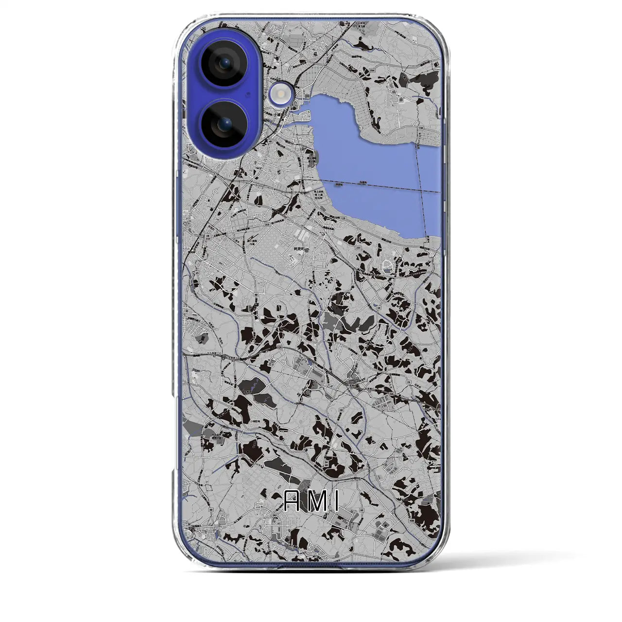 【阿見(茨城県)】地図柄iPhoneケース(クリアタイプ)