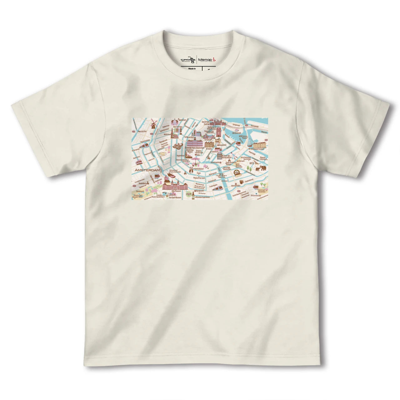【アムステルダム(イラスト)(オランダ)】イラストマップTシャツ